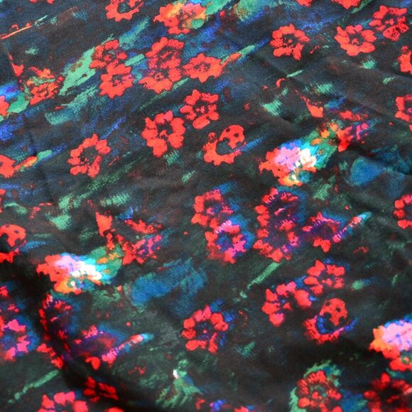 Rachel Comey x Target Maxi Dress Kodak Red Floral Puff Sleeves Size 8 - Picture 8 of 12